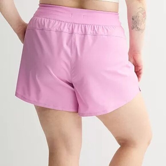 Tek Gear Women's Plus Size 3X Mid Rise Workout Shorts Relaxed Fit Lavender - Picture 3 of 7